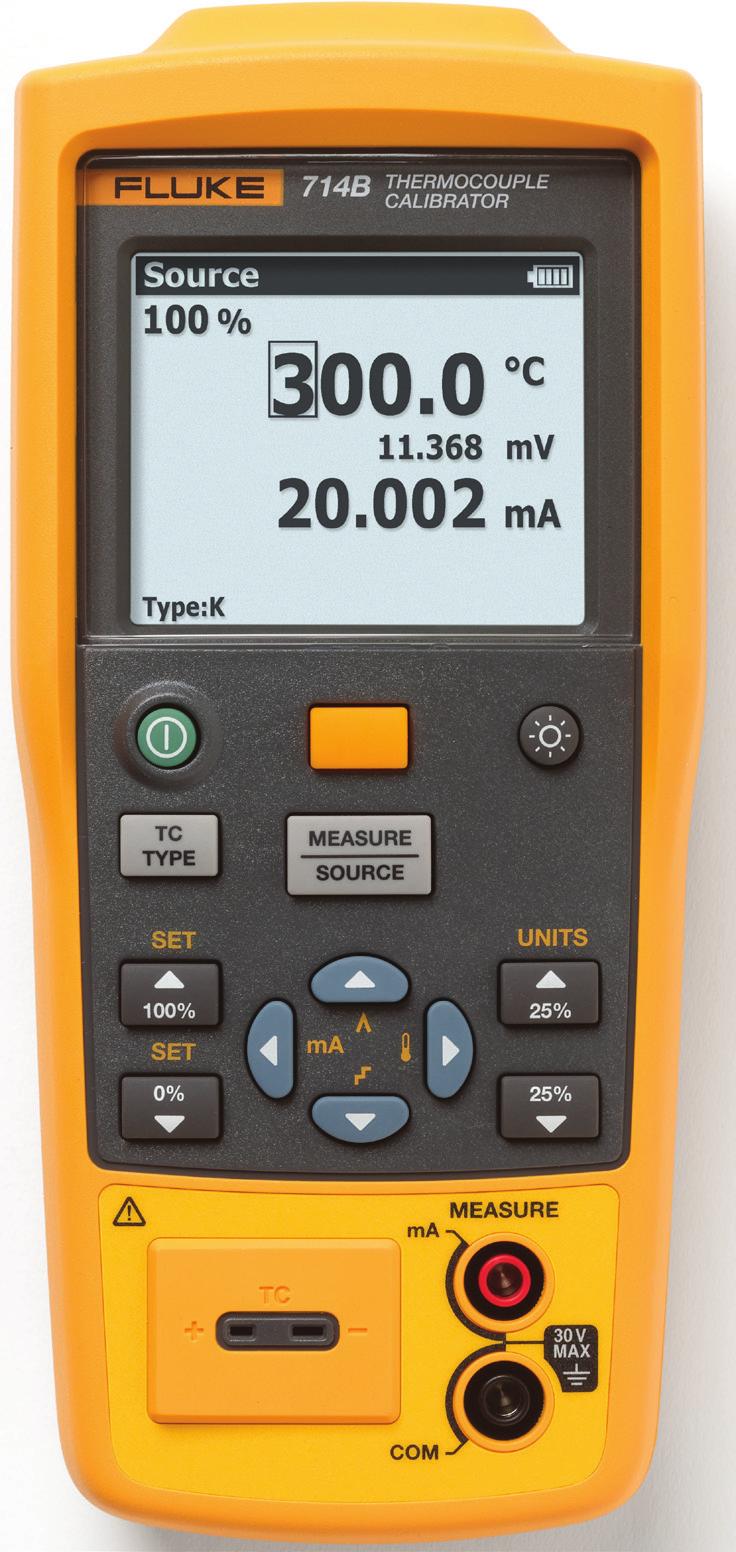 Opis przyrządu 712B służy do pomiaru i symulacji (13) różnych typów czujników RTD i rezystancji 714B służy do pomiaru i symulacji (17) różnych typów termopary i miliwoltów Pomiar sygnałów od 4 do 20