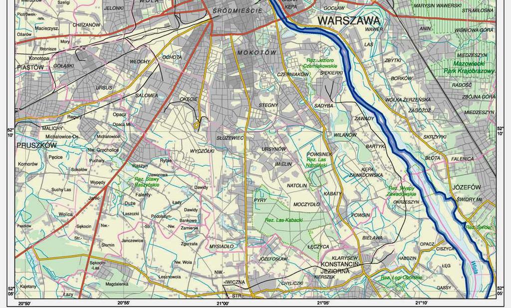 warszawskie międzywale Wisły i fragment Kanału Żerańskiego oraz rezerwaty przyrody: Wyspy
