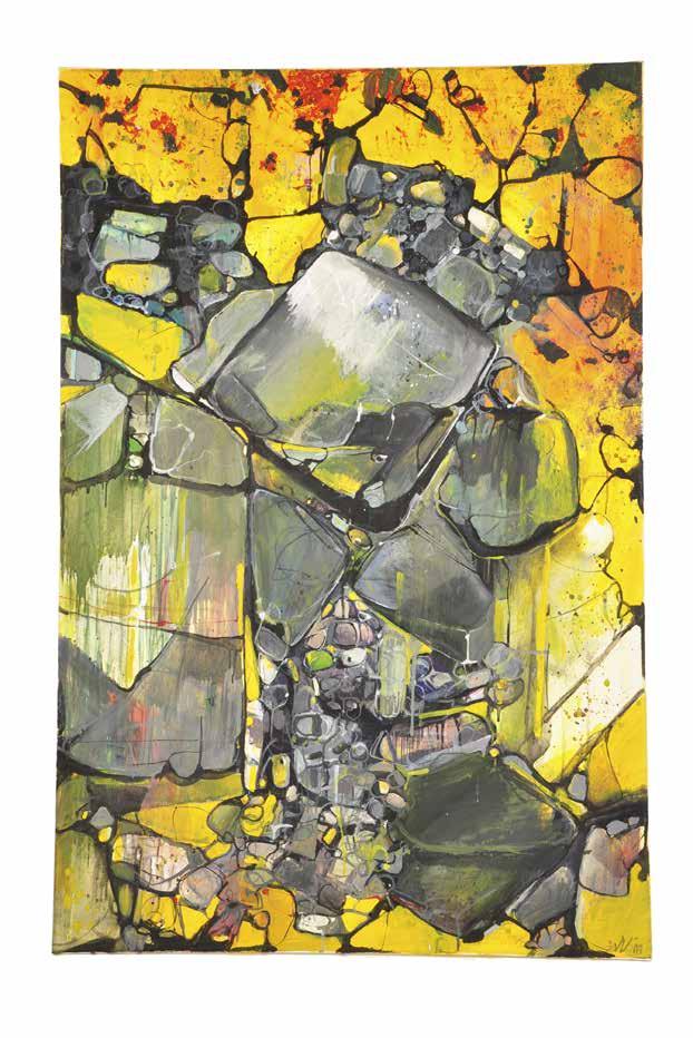 25 Żaklina Karaś Kamienie, 2011 akryl na płótnie, 90