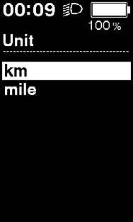 Unit (Jednostka) Istnieje możliwość przełączania jednostek odległości (km/mile). 1. Przyciski X i Y na przełączniku wspomagania służą do przemieszczania kursora do konfigurowanej pozycji.