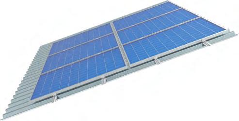 na dachu skośnym pokrytym blachą trapezową Konstrukcja DS-V6bN dowolnej liczby paneli PV w układzie wertykalnym na dachu skośnym (maksymalne