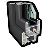 systemie S 9000 uszczelnienie oporowe głębokość 82,5 mm ilość komór 6 Uf = 1,0 W/m 2 K W oknach