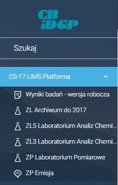 Po poprawnym zalogowaniu się na platformie użytkownik może przeglądać wyniki oraz sprawozdania. Dostępne są następujące widoki: 1.