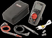 micro DM-00 jest dostarczany w miękkim futerale ze wzmocnionymi przewodami pomiarowymi, sondą temperatury typu K i baterią 9V.