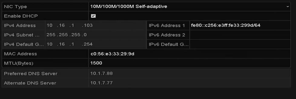 Menu >Configuration> Network (Menu > Konfiguracja > Sieć) 2. Wybierz kartę More Settings (Więcej ustawień), aby przejść do interfejsu dalszych ustawień, jak pokazano tutaj: Figure 11. 16. 3.