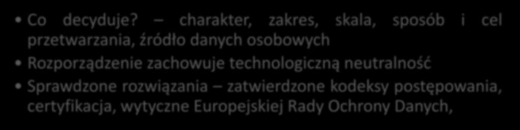 charakter, zakres, skala, sposób i cel przetwarzania, źródło danych osobowych Rozporządzenie zachowuje