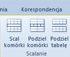 Dzielenie komórek powoduje podzielenie jednej komórki na kilka mieszczących się w jednej kolumnie lub wierszu.