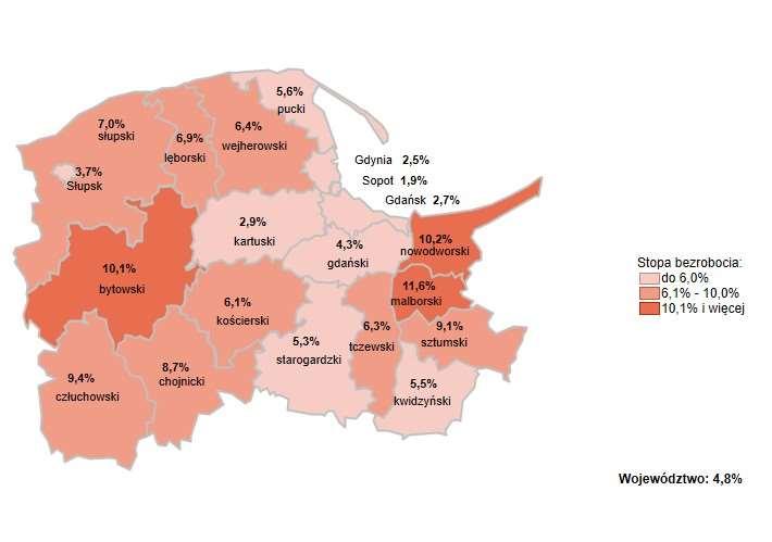 Stopa bezrobocia rejestrowanego wg stanu na 31.07.2018 r.