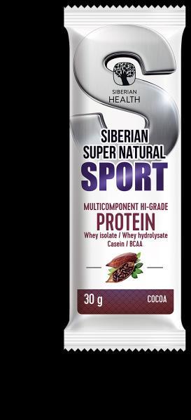 Siberian Super Natural Sport MULTICOMPONENT HI-GRADE PROTEIN 500411 W produkcie zawarty jest jeden z najpopularniejszych wśród miłośników sportu składnik, który dodaje energii, dzięki czemu białko