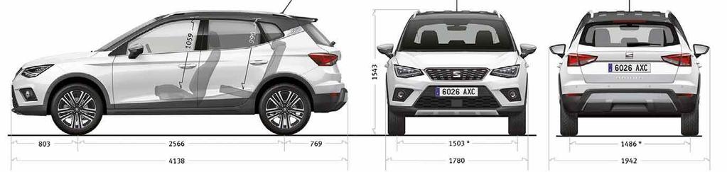 Dane techniczne / Seat Arona Benzyna Prędkość maksymalna (km/h) Przyspieszenie 0100 km/h (s) Zużycie paliwa (l/100 km) Cykl miejski Cykl pozamiejski Cykl łączony Emisja CO 2 (g/km) 10 TSI Start&Stop