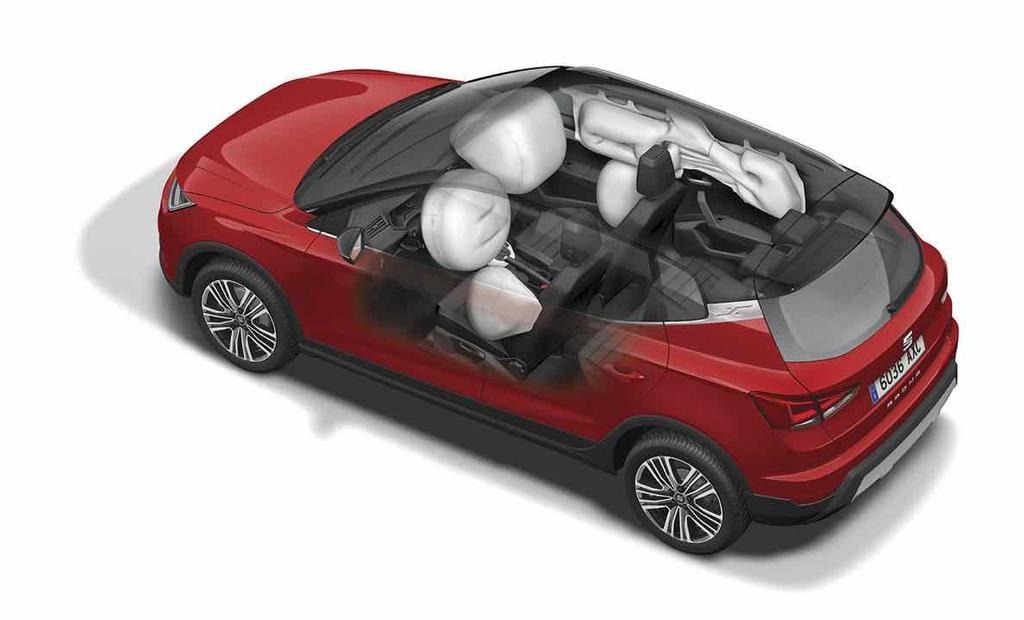 Systemy wspomagające kierowcę Reference Style Full LED Xcellence FR System kontroli odstępu Front Assist z funkcją awaryjnego hamowania Ogranicznik prędkości SEAT Arona Wyposażenie Pakiet wspomagania