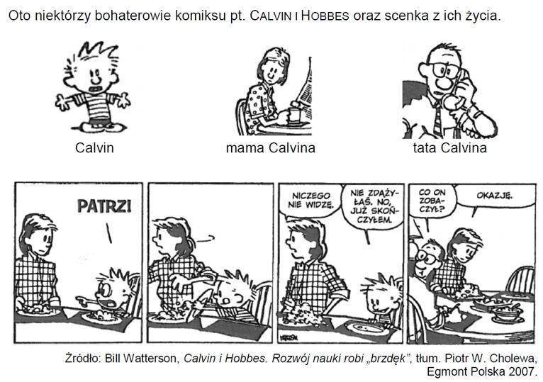 zadania z języka polskiego przykłady Wykorzystanie ikonicznych tekstów kultury (komiks) oraz materiałów obrazkowych (scenek sytuacyjnych) przy tworzeniu zadań egzaminacyjnych sprawdzających wymagania