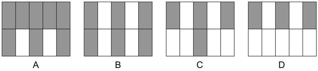 zadania z matematyki przykłady Zadanie (0 2) Na każdym z poniższych rysunków prostokąt został podzielony na jednakowe części. Wymaganie ogólne II. Wykorzystanie i tworzenie informacji.