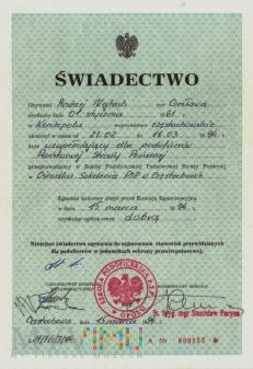 ŚWIADECTWO - KURS - UZUPEŁNIAJĄCY DLA PODOFICERÓW ŚWIADECTWO - KURS - UZUPEŁNIAJĄCY DLA