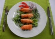 APPETIZERS Rolls of salmon with horseradish cream