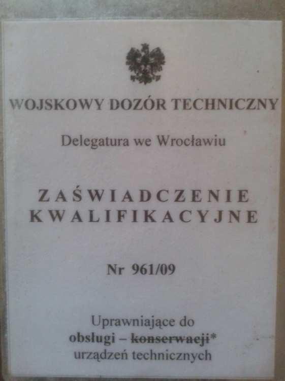 Rys. 5. Zaświadczenie kwalifikacyjne Źródło: Zaświadczenie Kamila Barczaka, archiwum własne 3.