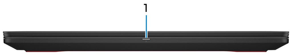 Widoki Przód 1 Lampka zasilania i stanu akumulatora / lampka aktywności dysku twardego Wskazuje stan ładowania akumulatora lub aktywność dysku twardego.