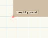 3) Wstaw prostokąt klikając na lewy dolny wierzchołek działki.