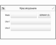 60 Nawigacja wszystkich celów podróży spełniających kryteria. Wybrać żądany adres. Wyświetli się szczegółowy widok celu podróży. Aby rozpocząć prowadzenie po trasie, wybrać Start.