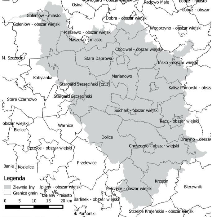 Ryc. 2 Lokalizacja zlewni na tle kraju i podstawowych jednostek hydrograficznych i administracyjnych (źródło: