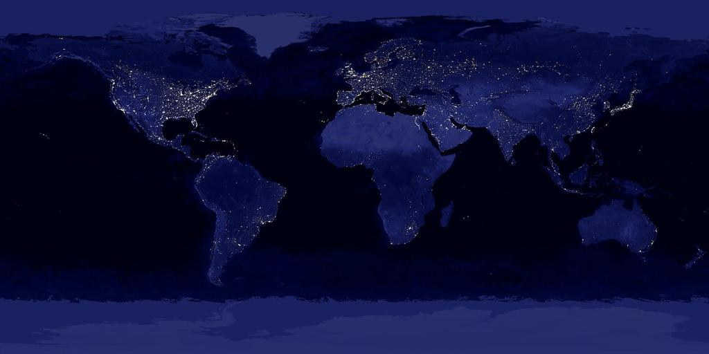 Nocna ciemność Na zdjęciach satelitarnych