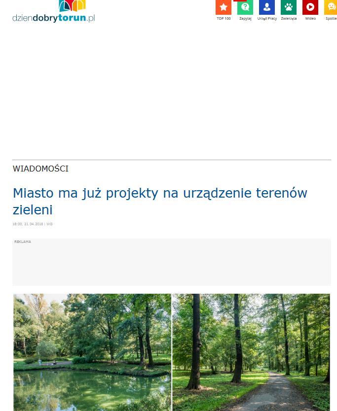 Informacje na stronie dzien.