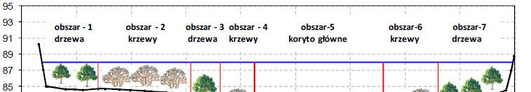 Natężenie przepływu wody w korycie naturalnym Q v da i Koryto wielodzielne traktuje się jako koryto złożone z kilku odrębnych części, dla których wyznaczamy