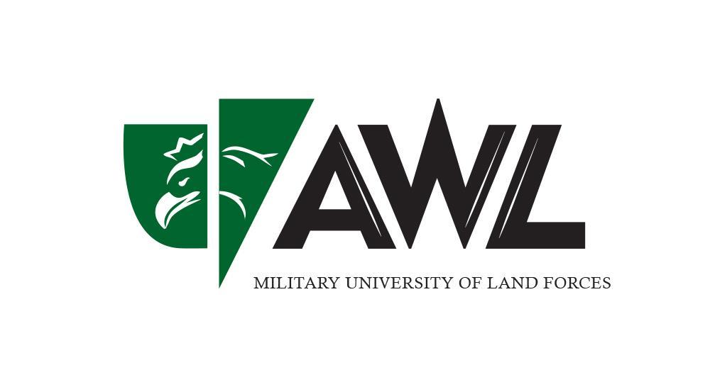LOGO LOGO WERSJA PODSTAWOWA POLSKOJĘZYCZNA Podstawowa wersja znaku składa się z sygnetu, logotypu oraz nazwy uczelni - Akademia Wojsk Lądowych.