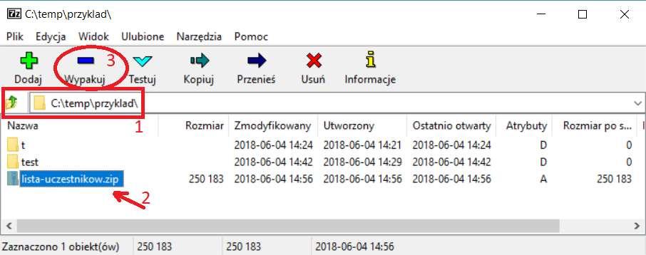 Instrukcja odszyfrowania pliku/katalogu programem zip wbudowanym w Windows dla metody szyfrowania AES256 Zaletą użycia metody AES256 jest silny mechanizm szyfrowania (przy zachowaniu