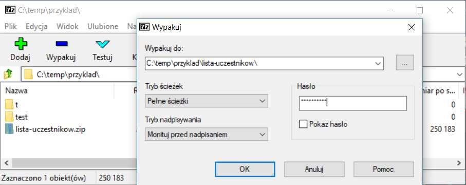 Uruchom program 7-zip z listy programów, klikając na Start a następnie wybierając 7- zip File Manager z listy programów. 3.