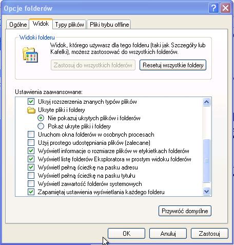 Krok 3 Na Computer01, kliknij przycisk Start> Mój komputer> Narzędzia> Opcje folderów> zakładka Widok. Odznacz pole "Użyj prostego udostępniania plików (zalecane)", a następnie kliknij przycisk OK.
