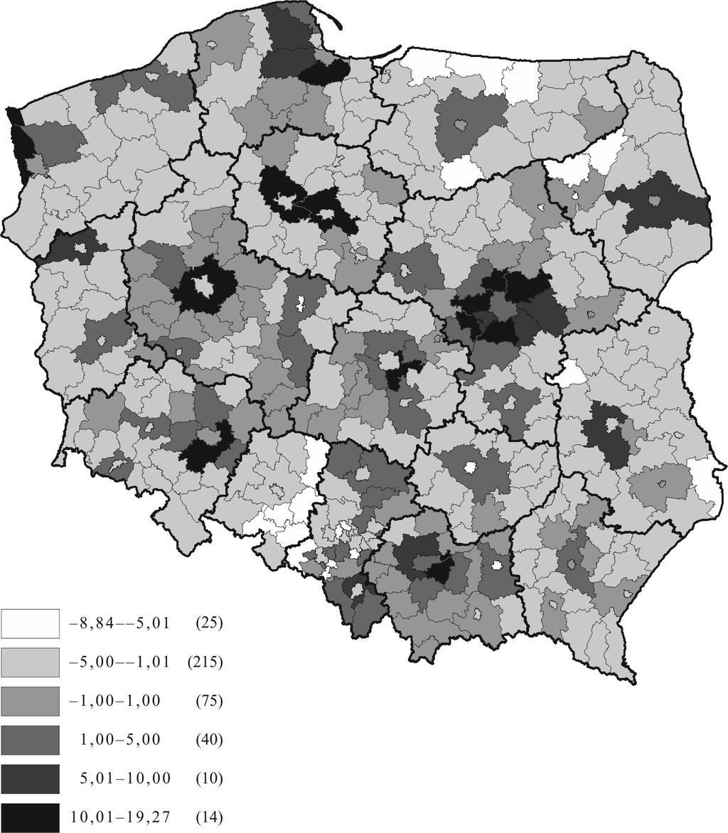 Wyzwania dla samorządu województwa mazowieckiego... 163 Warszawa charakteryzuje się również dostępem do najlepiej rozwiniętej infrastruktury technicznej i społecznej w regionie.