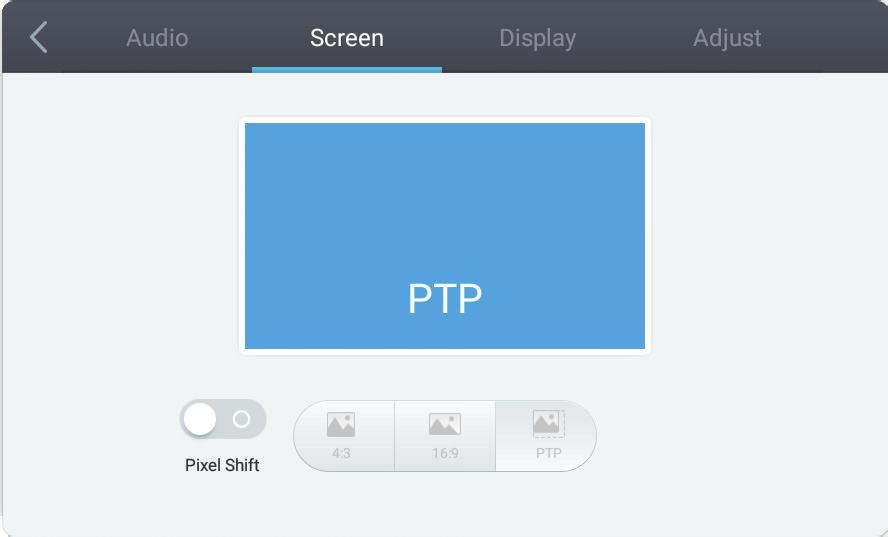 Ustawienia obrazu Podczas aktywnego połączenia (innego, niż z systemem Android) Wciśnij INPUT na pilocie bezprzewodowym lub wykorzystaj metodę dotykową, aby wywołać menu.