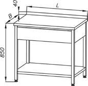 3022 3247 1800 3122 3356 Stół roboczy z 2-ma szafkami, drzwi suwane w szafkach znajdują się półki 2500 4213 4520 2600 4328 4646 2700 4444 4772 2800 4559 4898 E 1110