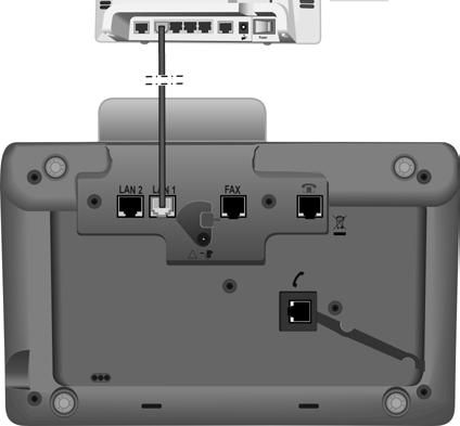 Pierwsze kroki 3 1 2 1. Przeciągnij koniec dostarczonego kabla Ethernet (Cat 5 z 2 wtykami RJ45) z tyłu przez wgłębienie w obudowie. 2. Włóż ten wtyk kabla Ethernet do gniazda LAN pod spodem telefonu stacji bazowej.