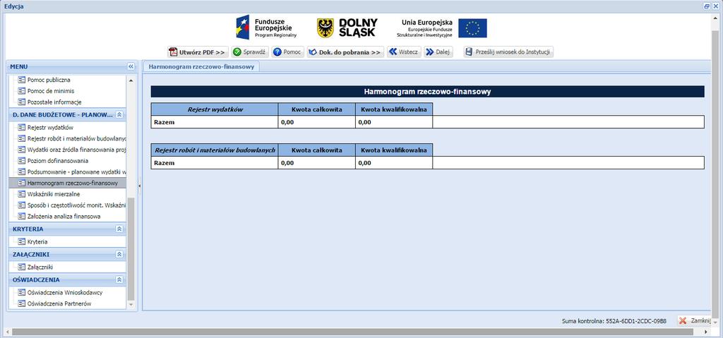 PLANOWANE WYDATKI W RAMACH PROJEKTU PODSUMOWANIE Tabela wypełniana jest