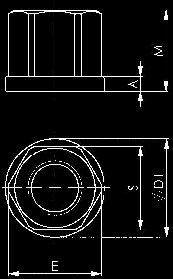 Nakrętka sześciokątna DIN 6331 Nakrętka sześciokątna z kołnierzem Wysokość: 1,5 d, toczona i frezowana, Ulepszona cieplnie, klasa wytrzymałości 10.