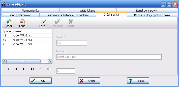 PROEKO R. Samoć Instrukcja programu "EMISJA" - 53 - Dla każdego zanieczyszczenia można wpisać także ilość znaków po przecinku w wydruku emisji.