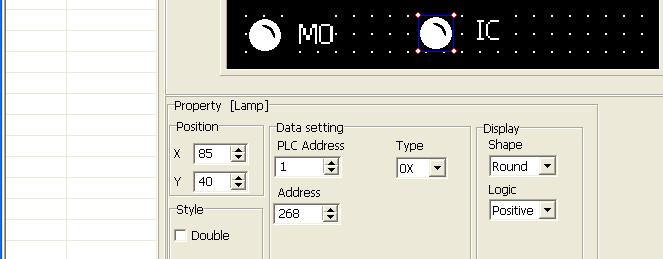 W niebieskiej ramce jest element ( obiekt ) wyświetlania zawartości rejestru, tu nastawy bloku czasowego sterownika. Wybrany typ 5x ( opis w instrukcji ) obejmuje funkcje MODBUS 0x03, 0x06, 0x10.