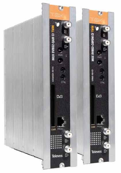 NOWOŚĆ Transmodulatory MUX DVB-S/S - COFDM / QAM CI TWIN Transmodulatory generujące dwa multipleksy (COFDM nr kat. 5601 lub QAM nr kat.