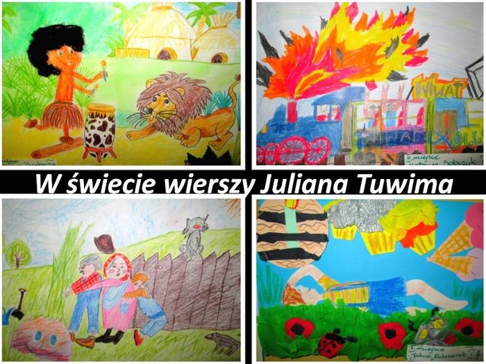 W związku z obchodami Światowego Dnia Książki oraz Roku Juliana Tuwima biblioteka szkolna zorganizowała Konkurs Plastyczny pt.