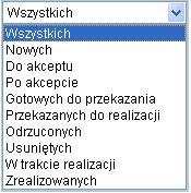 Ułożone określa sposób sortowania danych. Odwrotnie zaznaczenie parametru odwraca kolejność zleceń na raporcie. Od dnia - do dnia pozwala na określenie zakresu dat do raportowania.