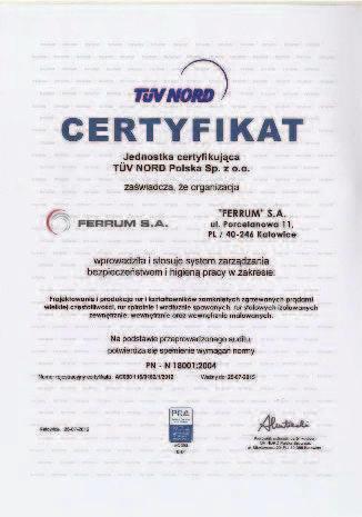 Wydany przez: TUV NORD CERT GmbH.