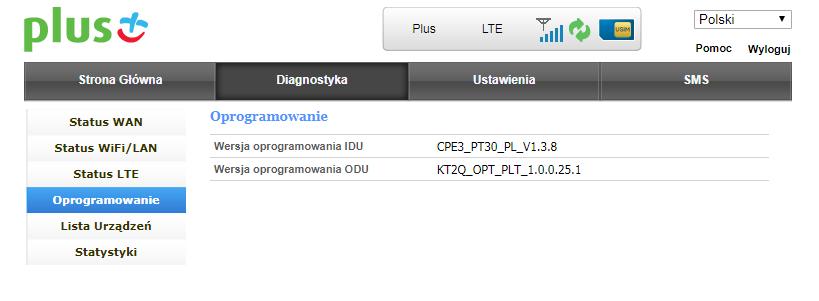 Oprogramowanie W zakładce Oprogramowanie wyświetlane są informacje o wersjach zainstalowanego na urządzeniach