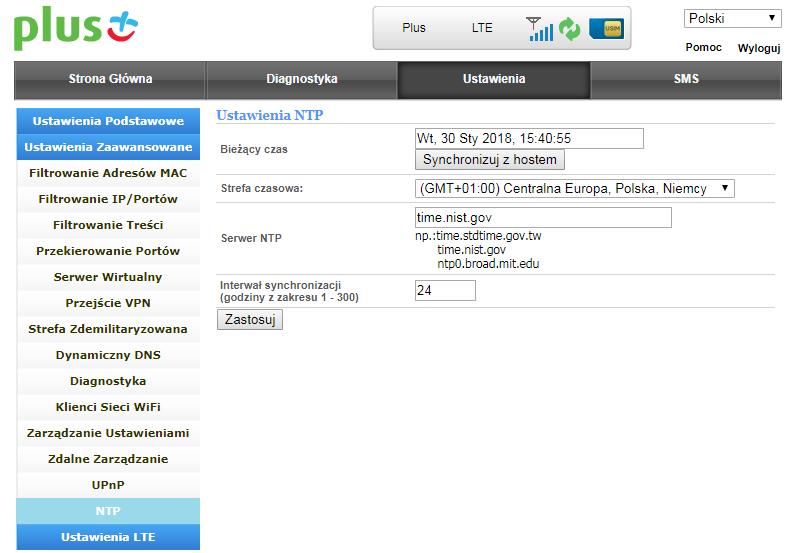 UPnP (Universal Plug-and-Play) W zakładce można włączyć lub wyłączyć protokół UPnP.