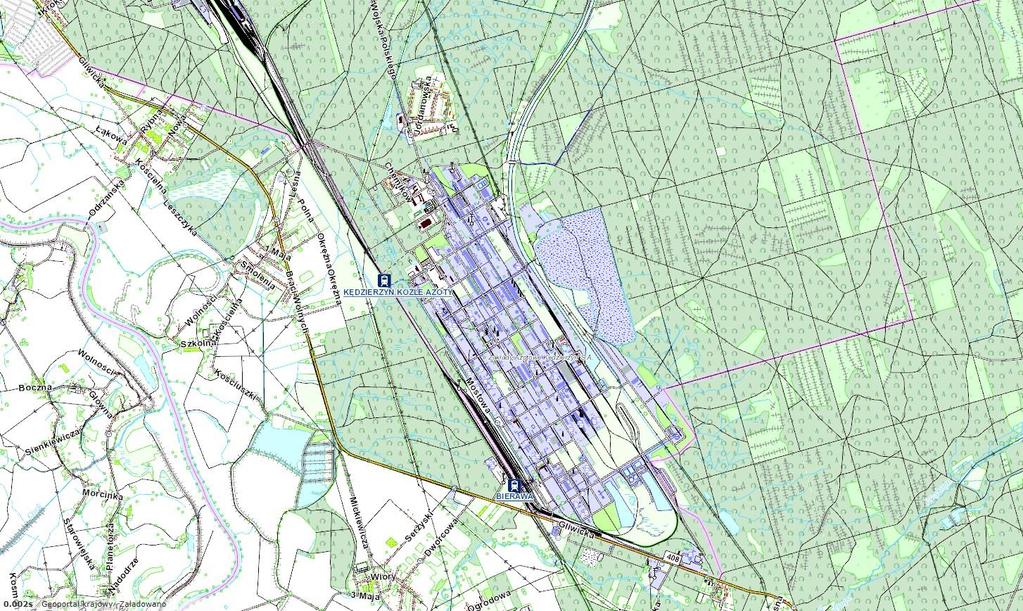 MAPA LOKALIZACJI NIERUCHOMOŚCI DO WYNAJĘCIA NA TERENIE GRUPY AZOTY ZAKŁADY AZOTOWE KĘDZIERZYN S.A. 4 5 1 2 7 2 3 6 2 Źródło: http://mapy.