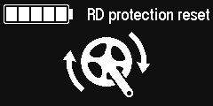 Rozdział 5 SPOSÓB OBSŁUGI Informacje dotyczące menu ustawień RD protection reset (Resetowanie funkcji ochronnej przerzutki tylnej) Aby chronić system przed upadkiem, np.