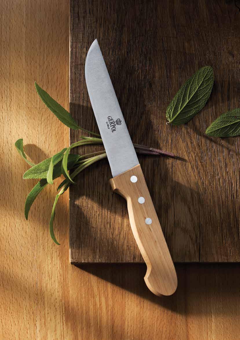 36 37 NOŻE BUFETOWE Noże bufetowe Gerpol to bezkompromisowe rozwiązanie dla kreatywnych kucharzy.