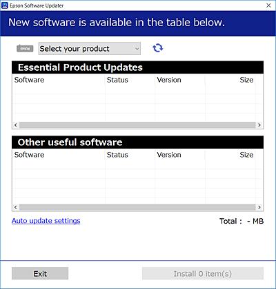 Informacje o usługach sieciowych i oprogramowaniu Uruchamianie w systemie Windows Windows 10 Kliknij przycisk Start i wybierz polecenia Epson Software > EPSON Software Updater. Windows 8.