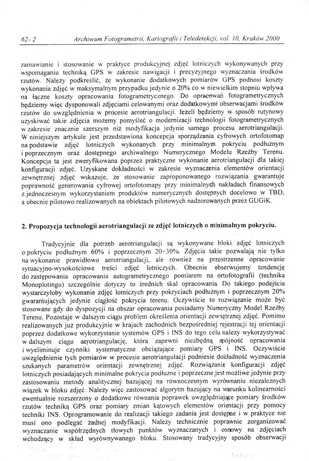 62-2 Archiwum Fotogrametrii, Kartografii i Teledetekcji, vol.